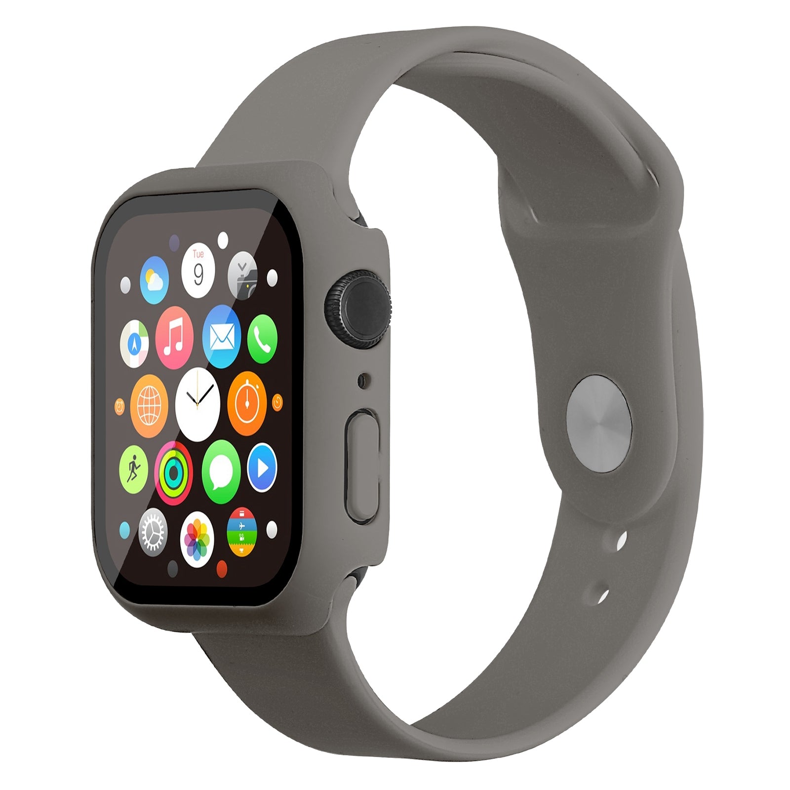 For Apple Watch Series 7 41mm Silicone Durable Watch Band+Hard PC Case with Built-in Tempered Glass Screen Film Size M L For Apple Watch Series 7 41mm Silicone Durable Watch Band+Hard PC Case with Built-in Tempered Glass Screen Film Size M L